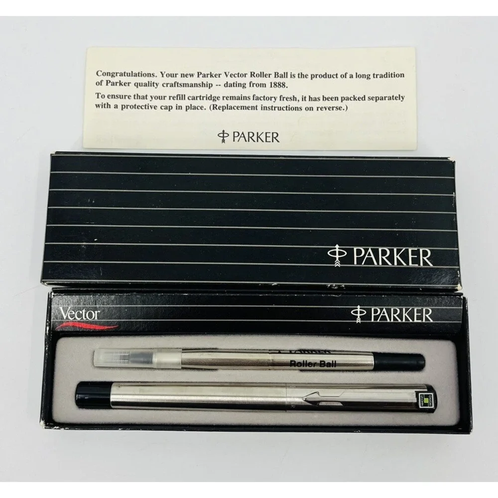 Vintage Parker Vector Roller Ball Pen Chugai Upjohn NOS Original Box